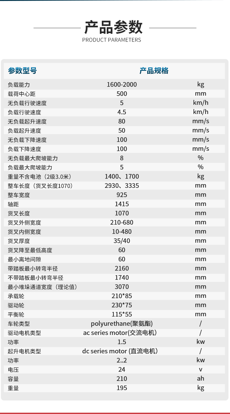 揚子全電動站駕式堆高車YZ-CPDB系列(圖5)